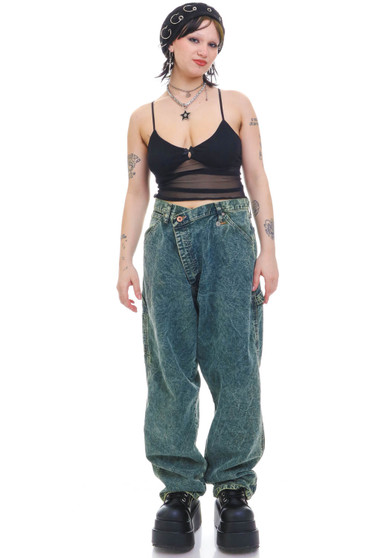 Vintage 90's Slime Acid Wash Crossover Carpenter Pants 7