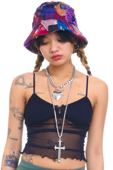 Vintage 90's Patchwork Bucket Hat