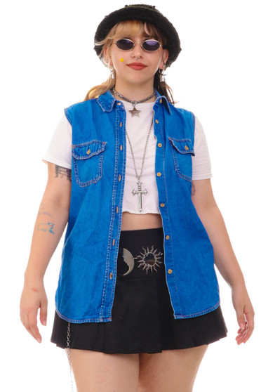 Vintage 90's Denim Button Up Top