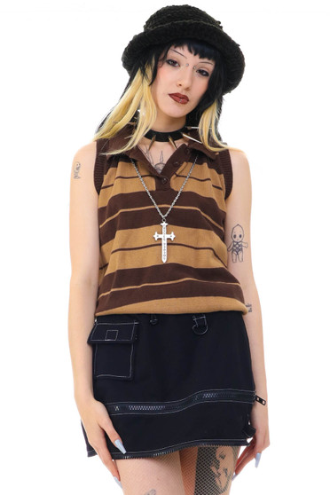 Not-Quite-Vintage Brown Striped Sweater Vest