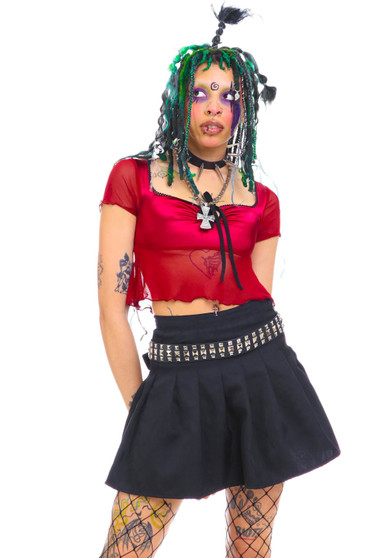 Vintage Y2K Black Pleated Skort