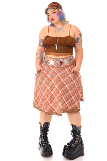 Vintage Y2K Merona Plaid Midi Skirt