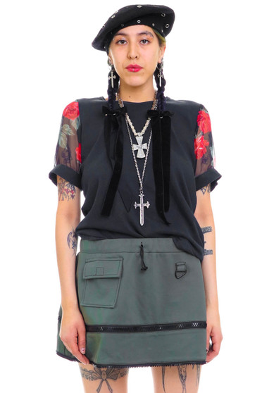 Vintage 90's She Whispers Black and Floral Top