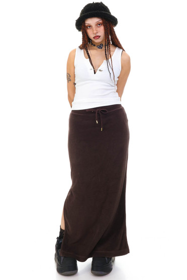 Vintage Y2K Michael Kors Brown Terry Cloth Maxi Skirt
