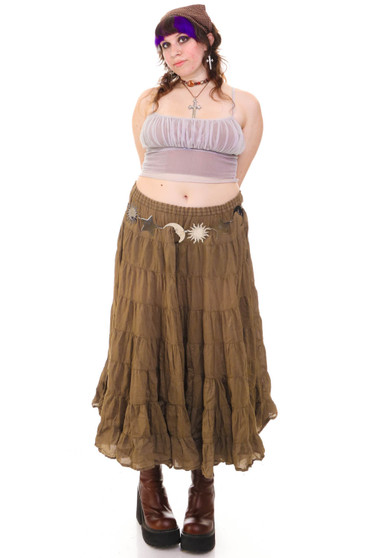 Vintage Y2K Olive Maxi Skirt