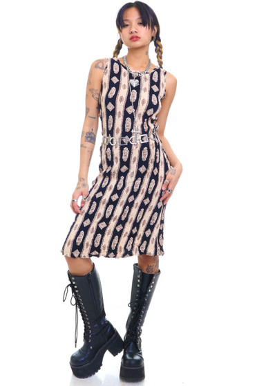 Vintage Y2K Pattern Striped Dress
