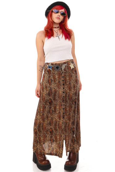 Vintage 90's Brown Snake Maxi Skirt
