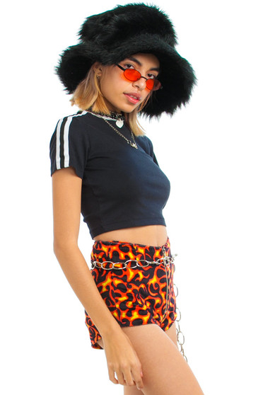 Vintage Y2K Side-Stripe Baby Tee