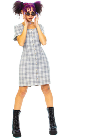 Vintage 90's Plaid Buttoned Dress