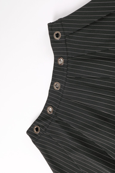 Peekaboo Pinstripe Grommet Mini Skirt