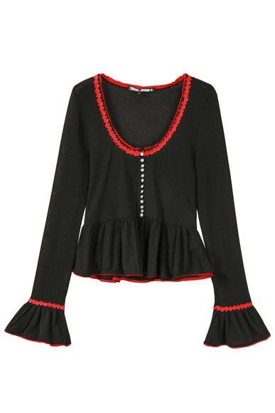 PRE-ORDER: Doll Face Black Pointelle Babydoll Top