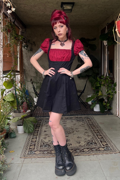 Alicia Underbust Black & Red Dress