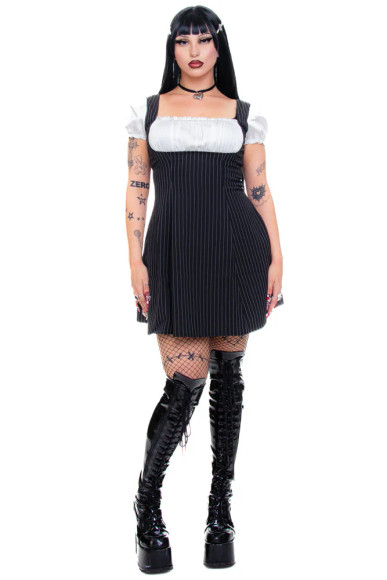 Alicia Underbust Pinstripe Dress