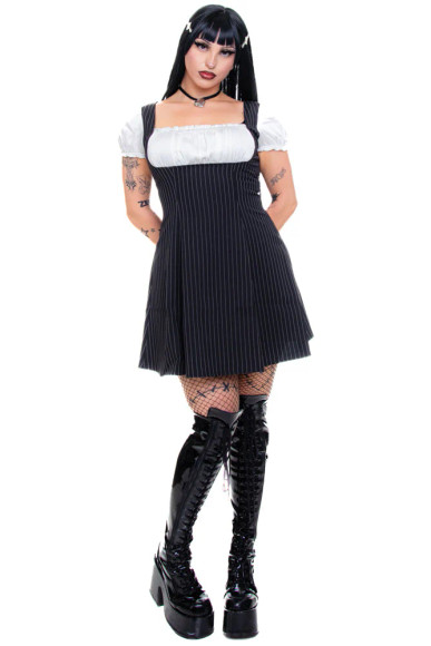 Alicia Underbust Pinstripe Dress