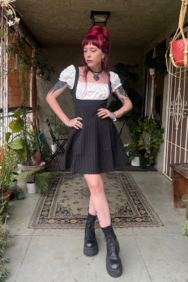 Alicia Underbust Pinstripe Dress