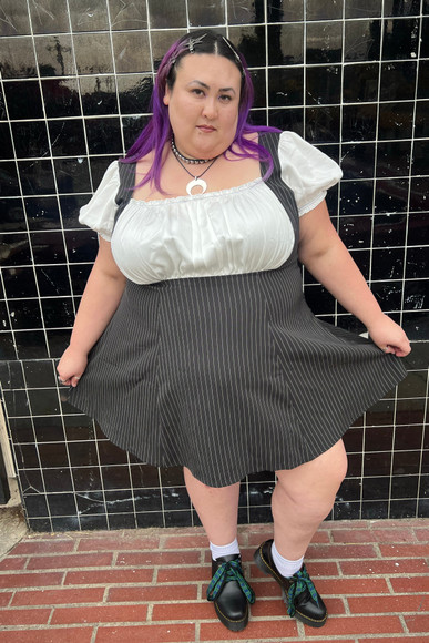 Alicia Underbust Pinstripe Dress