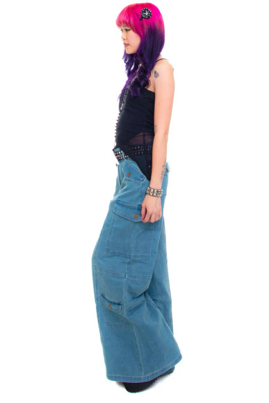 Reggie Blue Denim Cargo Baggies