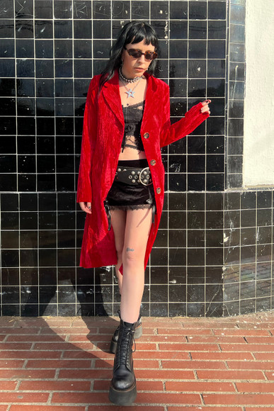 Mazzy Red Longline Jacket