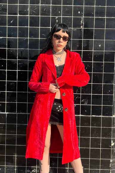 Mazzy Red Longline Jacket