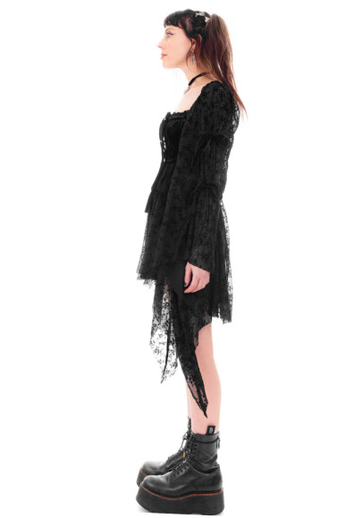 Desdemona Black Velvet Mix Dress