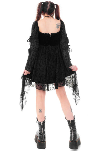 Desdemona Black Velvet Mix Dress