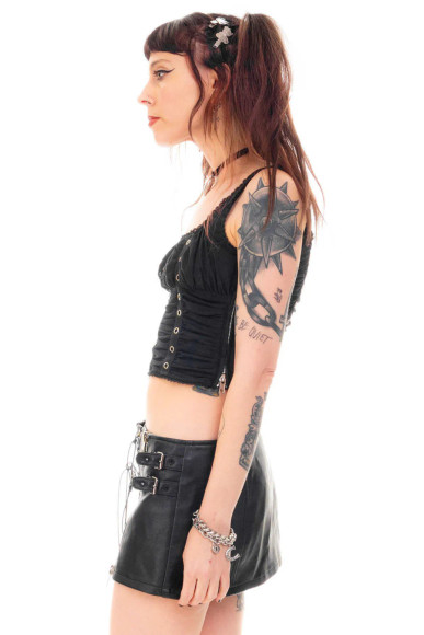 Lexi Black Grommet Top