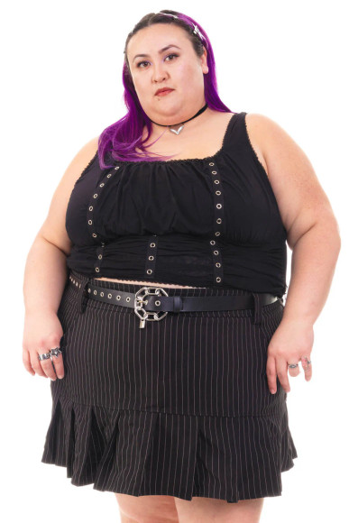 Lexi Black Grommet Top