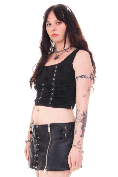 Lexi Black Grommet Top