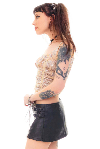 Lexi Cream Velvet Burnout Grommet Top