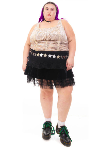 Lexi Cream Velvet Burnout Grommet Top