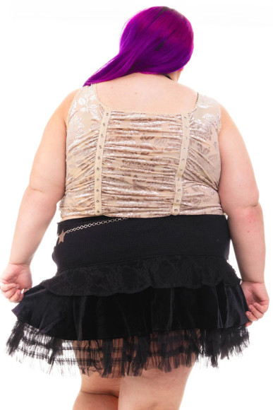 Lexi Cream Velvet Burnout Grommet Top