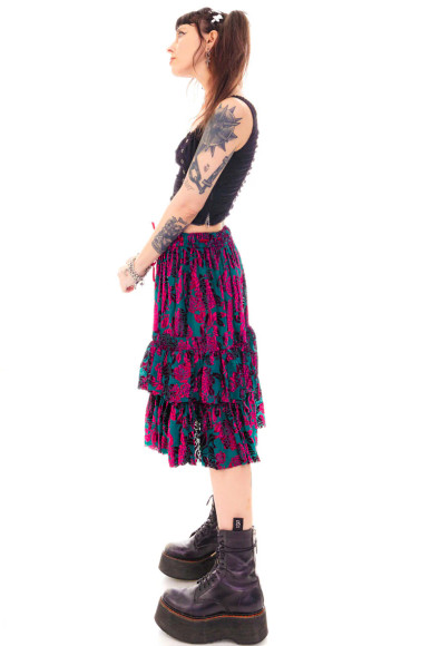 Louisa May Velvet Burnout Ruffle Skirt