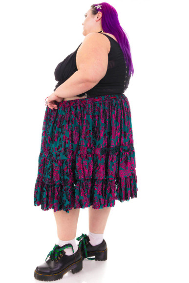 Louisa May Velvet Burnout Ruffle Skirt