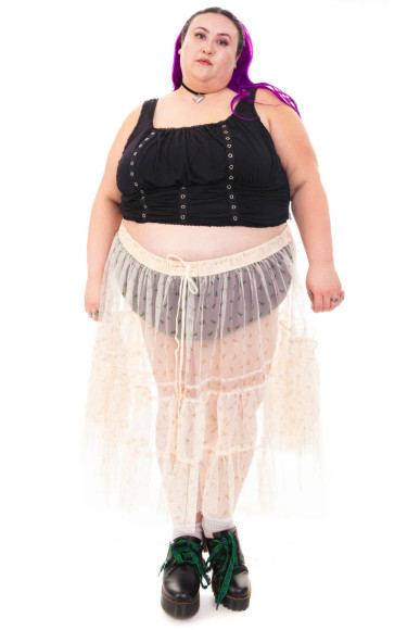 Louisa May Sheer Floral Ruffle Skirt