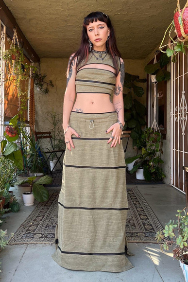 40-in-1 Olive Green Zip-Off Convertible Dress