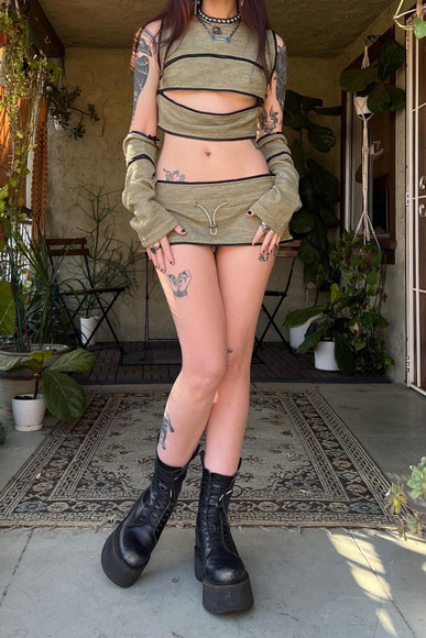 40-in-1 Olive Green Zip-Off Convertible Dress