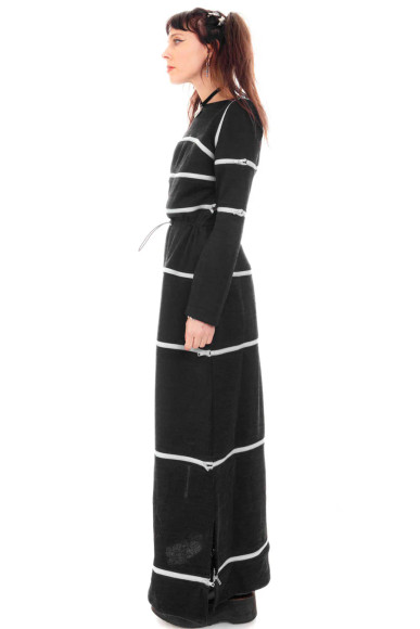 40-in-1 Black Zip-Off Convertible Dress