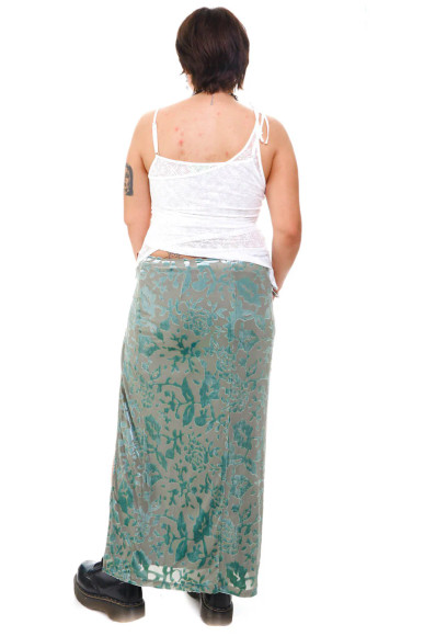 Siren Sage Green High Slit Skirt