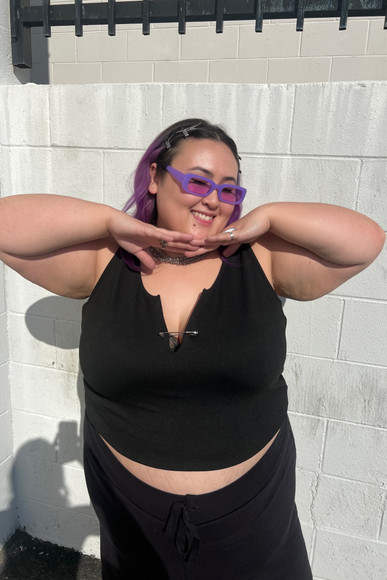 Edith Black Rib Knit Tank Top