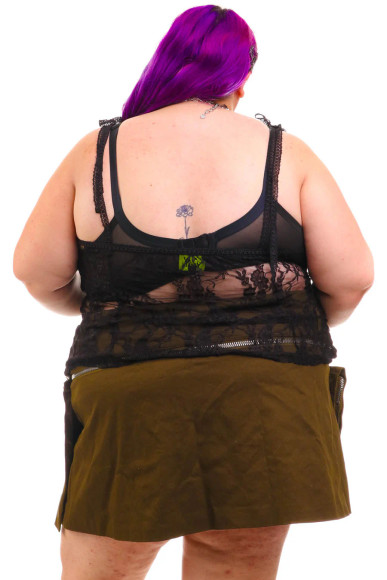 Black Lace Tabby Top