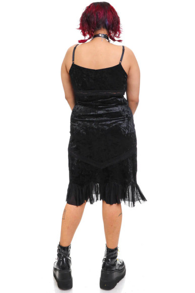 Luci Black Velvet Midi Dress