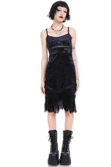 Luci Black Velvet Midi Dress