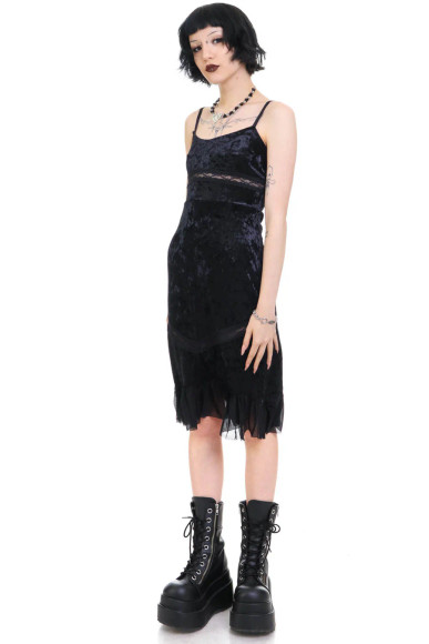 Luci Black Velvet Midi Dress