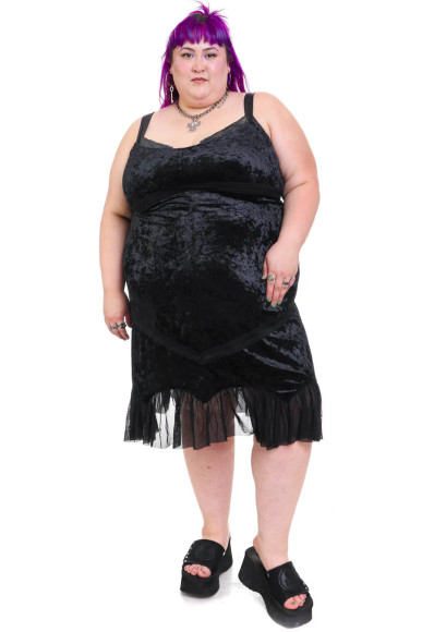 Luci Black Velvet Midi Dress