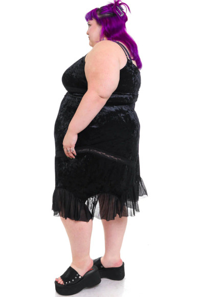 Luci Black Velvet Midi Dress