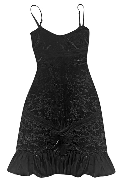 Luci Black Velvet Midi Dress