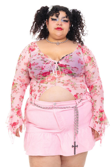 Everything Floral Flutter Mesh Top