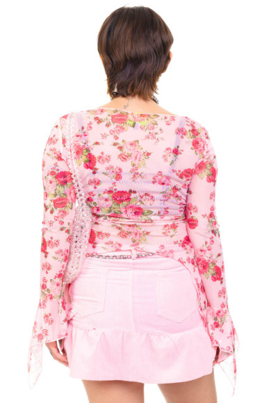 Everything Floral Flutter Mesh Top