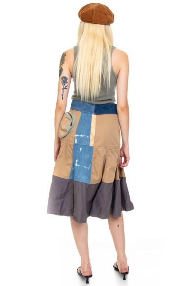 Vintage Y2K Patch me Up Demin Canvas Midi Skirt - S/M