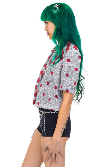 Vintage 90's Polka Dot Sailor Crop Top - XS/S